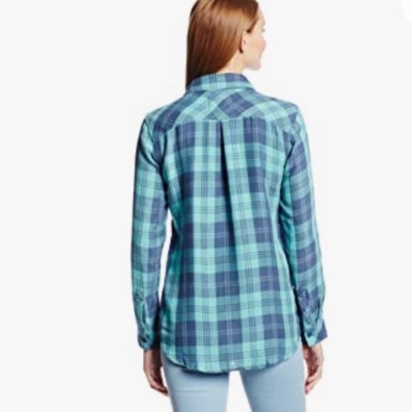 Rails Kendra Plaid Teal Blue Green Button Down Flannel Shirt sz Small - Picture 2 of 6